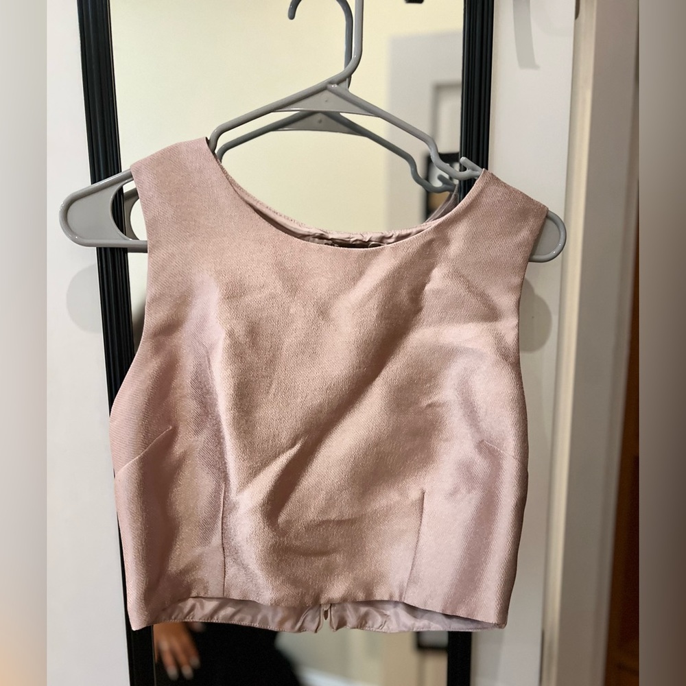 Gold rose cropped top